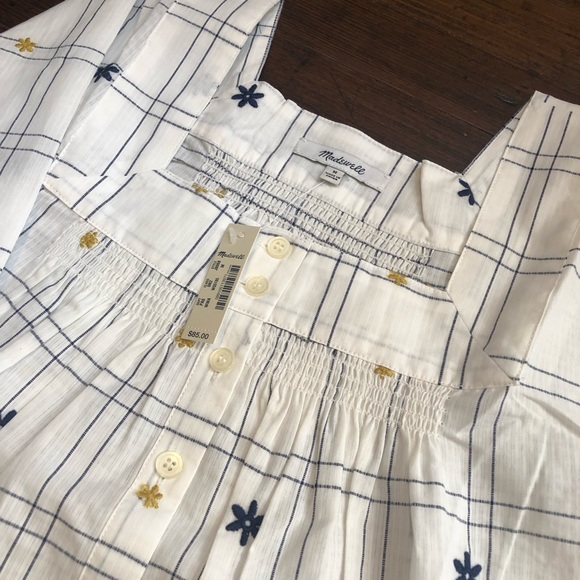 Madewell White Peasant Top Size Medium - Picture 4 of 8